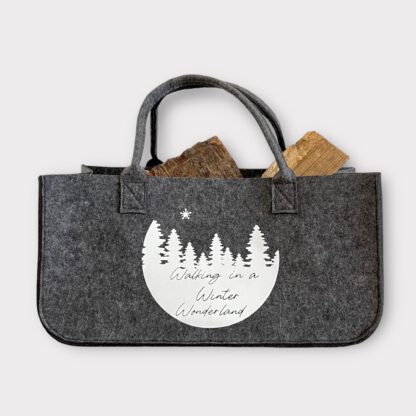 Tasche Filztasche Kaminholz Winter